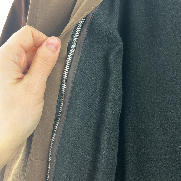 Gallery All Weather Brown Hooded Button Zip Trench Coat Womens Size L Classic - Picture 11 of 16